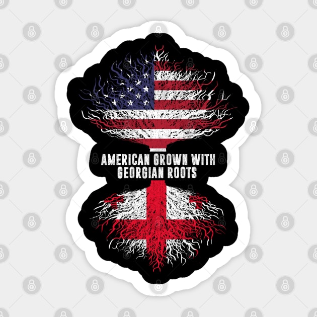 American Grown with Georgian Roots USA Flag Sticker by silvercoin